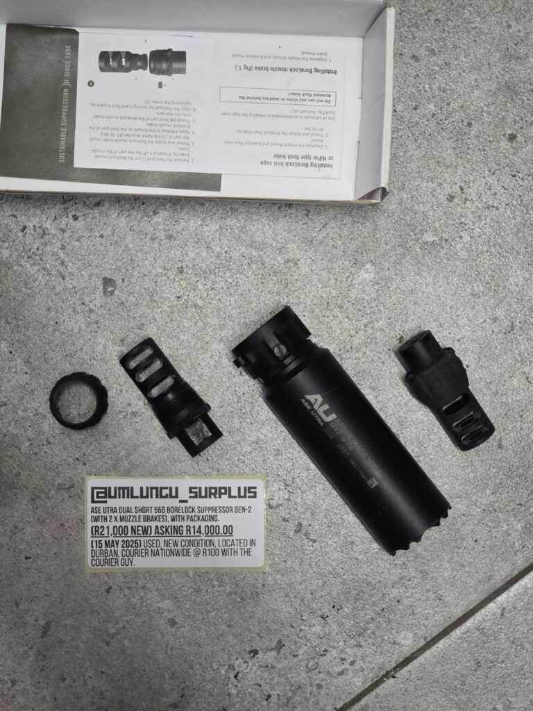 ASE UTRA Dual Short 556 Borelock Suppressor Gen-2 with 2 x muzzle brakes